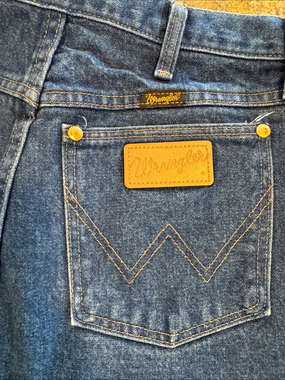 Wrangler Dark Blue Distressed Denim custom Cutoff Shorts - Picture 5 of 7
